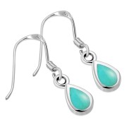Turquoise Drop Sterling Silver Earrings, e405
